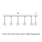 Grapes Five Light Pendant Light