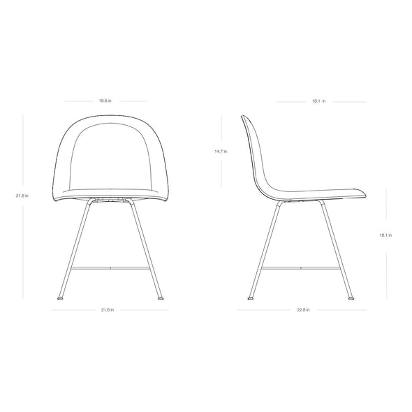 GUBI 3D Non Upholstered Dining Chair - Center Base
