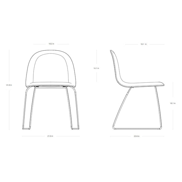 GUBI 3D Non Upholstered Stackable Dining Chair