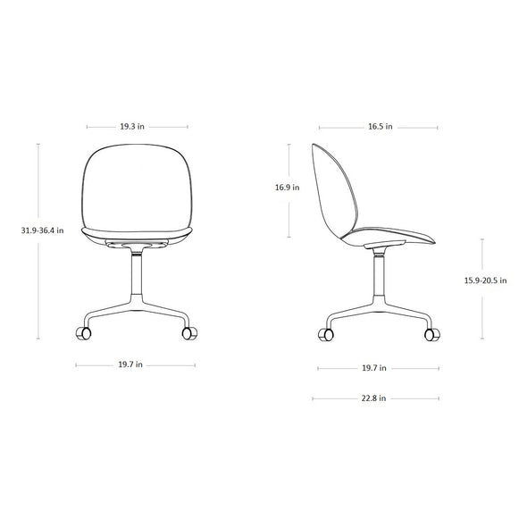 Beetle Front Upholstered Swivel Conference Chair