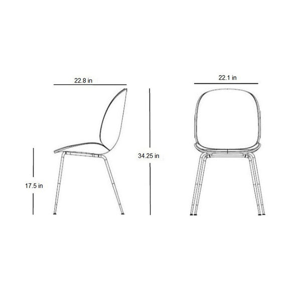 Beetle Upholstered Dining Chair - Conic Base