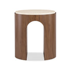 Eleana Wood Round End Table
