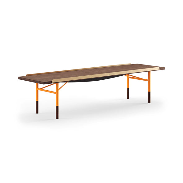 Table Bench with Brass Edges