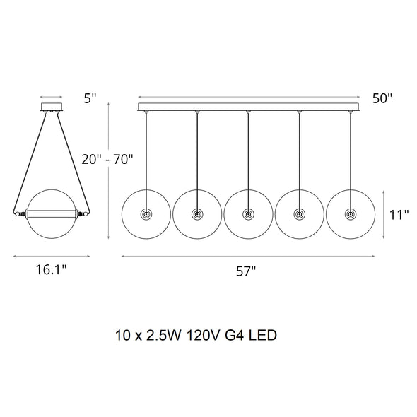 Otto Sphere Multi-Light Pendant Light