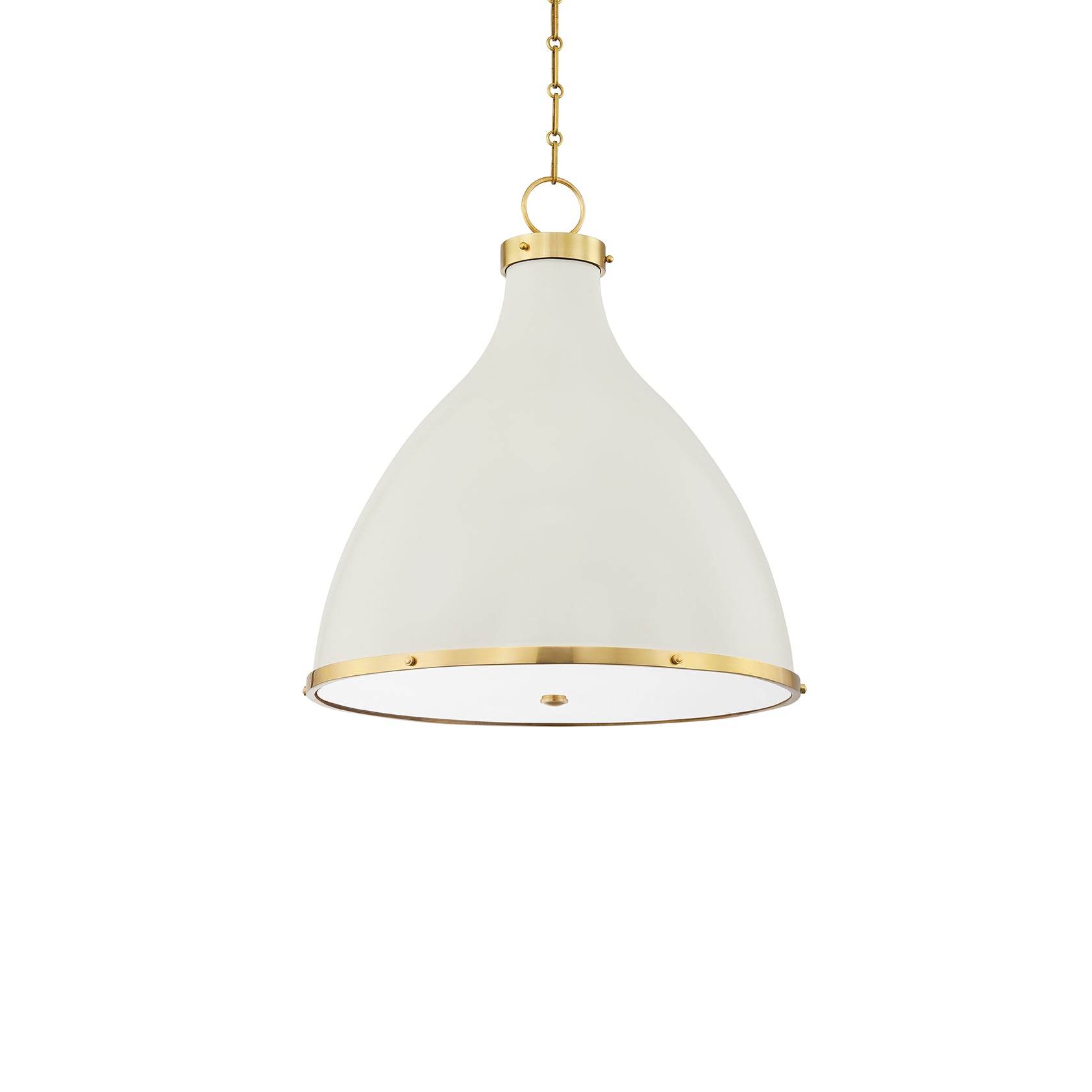 noon　1223 3 Light Incandescent Pendant Gold with White Shade : CHTZX