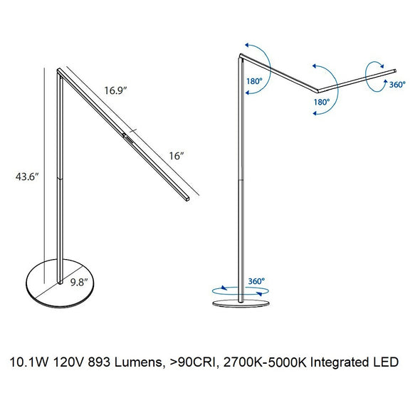 Z-Bar LED Floor Lamp
