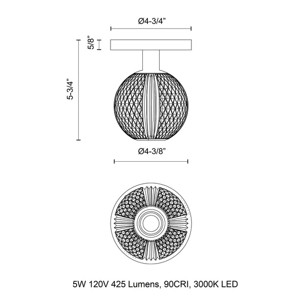 Marni LED Semi Flush Mount