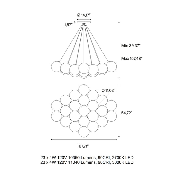 Random Cloud Large Multi Light LED Pendant Light