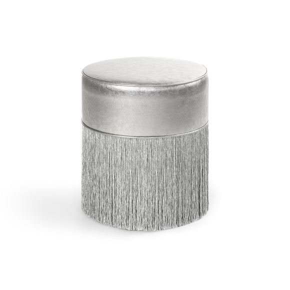 Gleaming Fringe Pouf