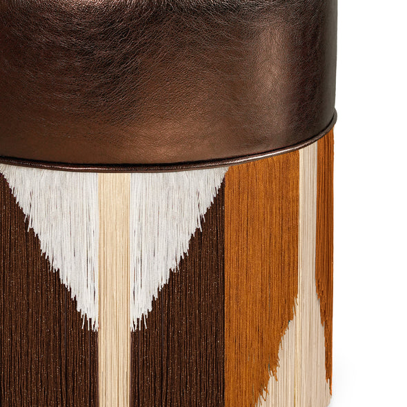 Gleaming Tribe Fringe Pouf