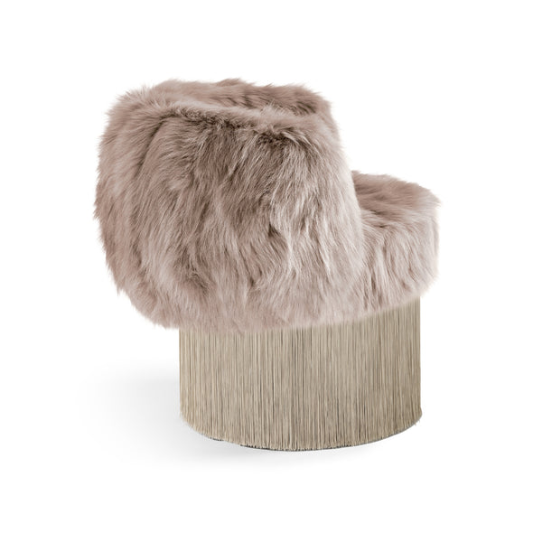 Pirouette Swivel Fringe Armchair