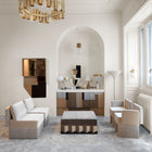 Plisse Square Fringe Pouf