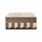 Plisse Square Fringe Pouf