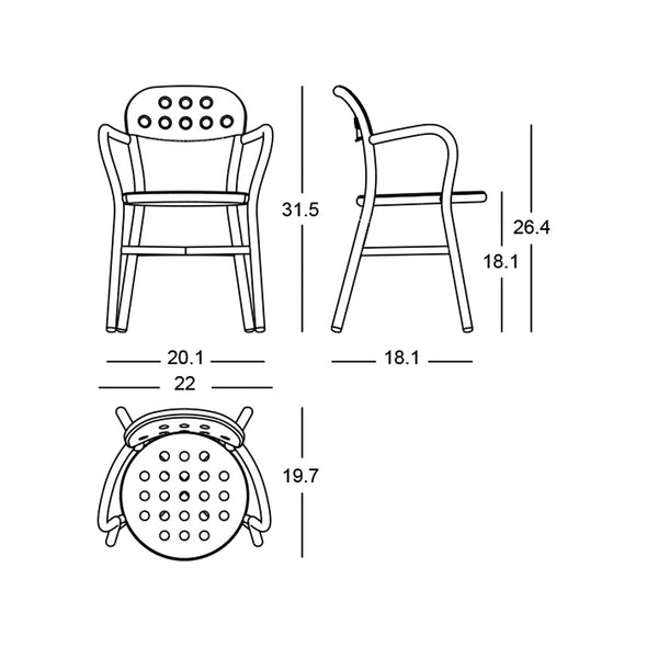 Pipe Outdoor Stacking Armchair