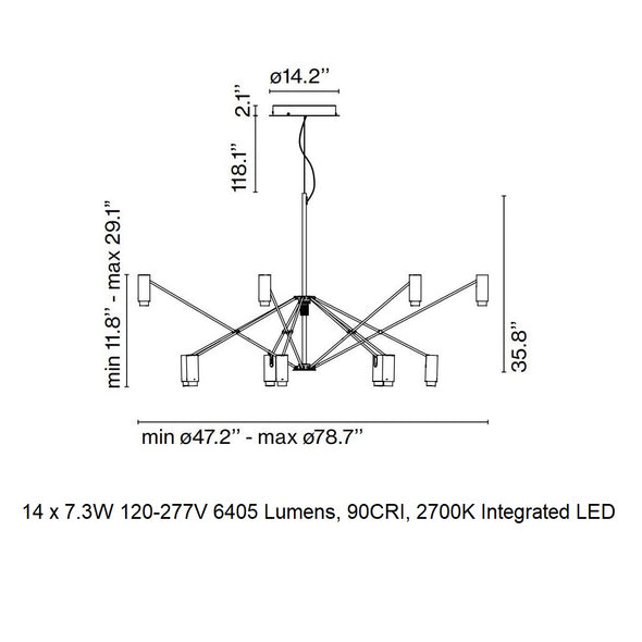 The W LED Chandelier