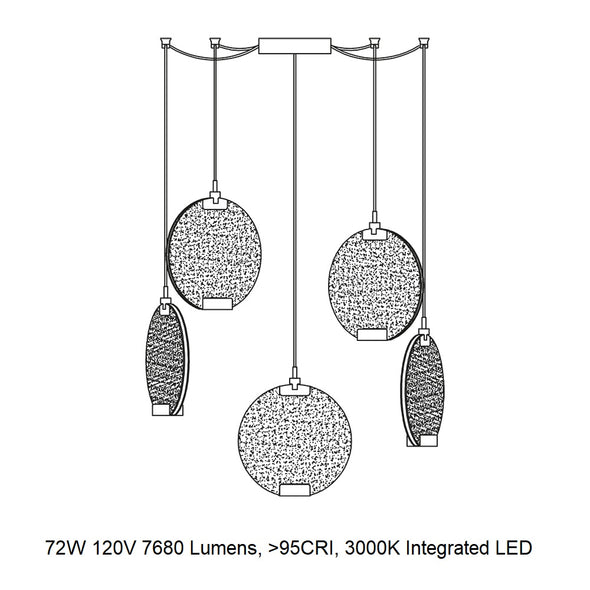 Horo LED Multi-Light Pendant Light