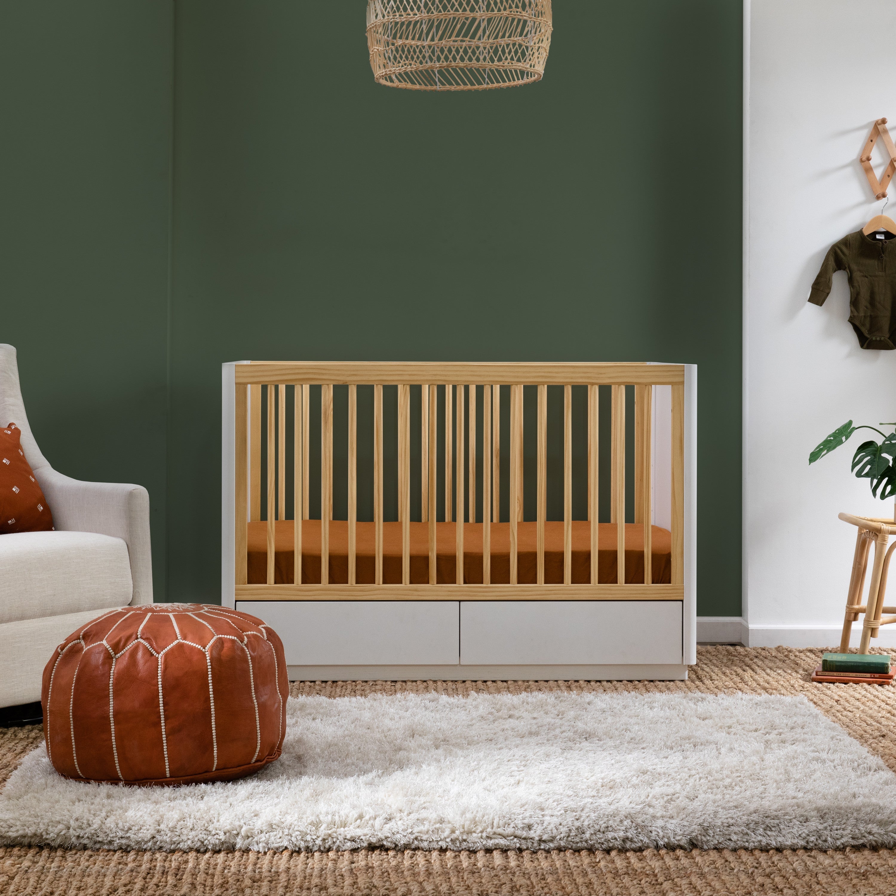 Bento 3 in 1 Convertible Storage Crib with Toddler Bed Conversion Kit