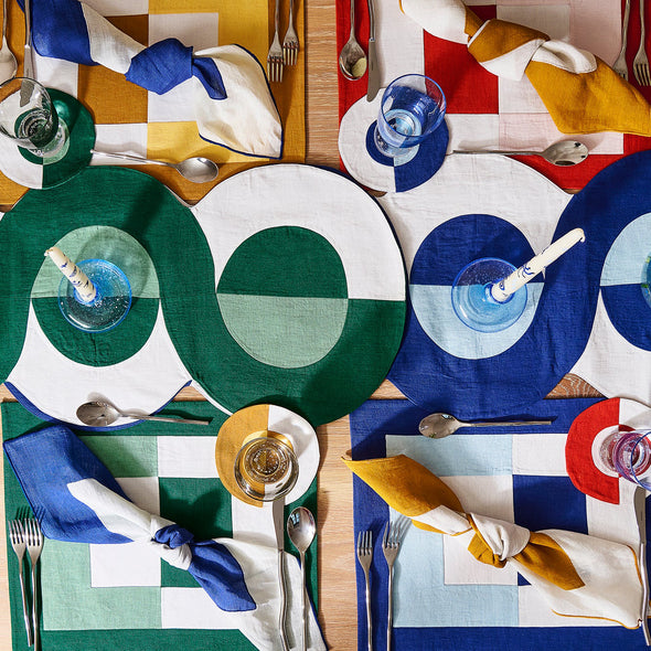 Bauhaus Embroidered Linen Napkin (Set of 4)