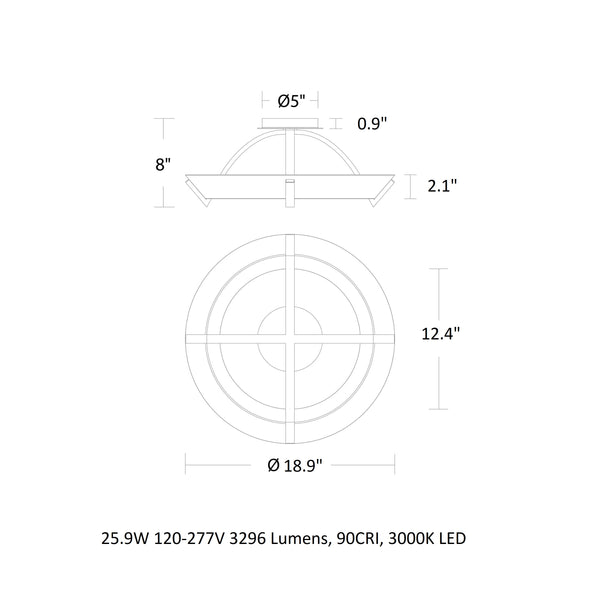 Copa LED Semi Flush Mount