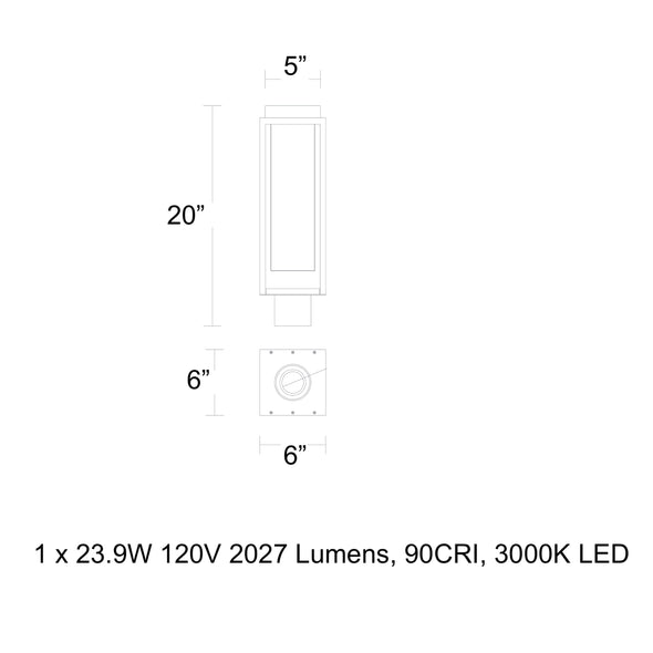 Framed LED Outdoor Post Light