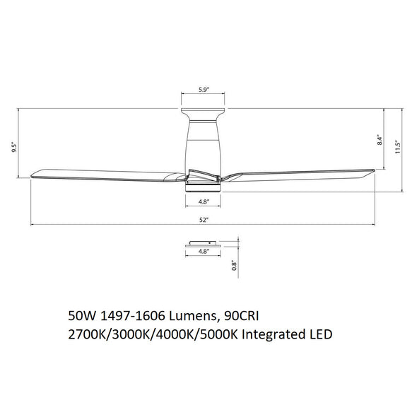 Smooth Indoor/Outdoor Flush Mount Ceiling Fan