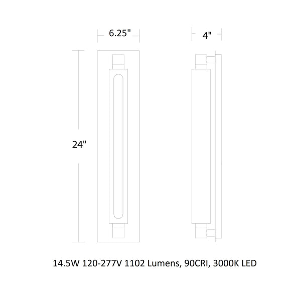 Stanchion LED Bath & Vanity Wall Light