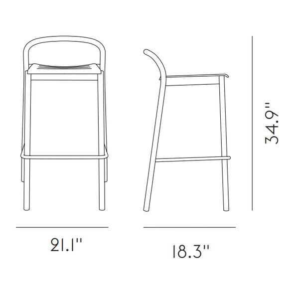 Linear Steel Outdoor Stool