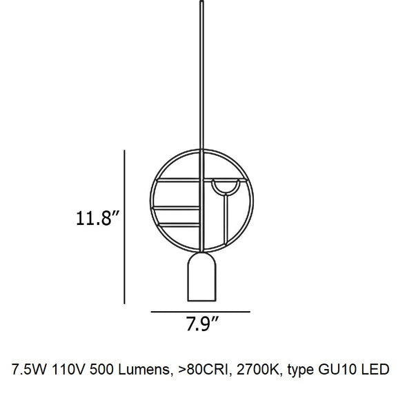 Wooden Dots Circle Pendant Light