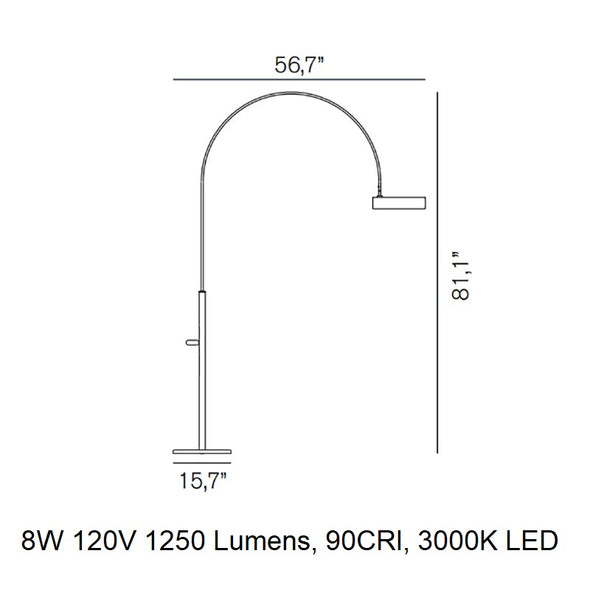 Berlin Outdoor Arched Floor Lamp