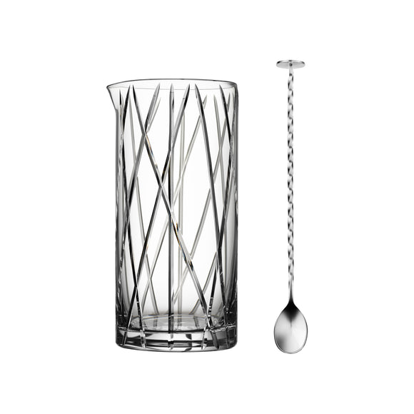 City Mixing Glass with Bar Spoon