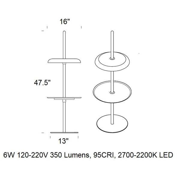 Nivel LED Portable Floor Lamp with Tray