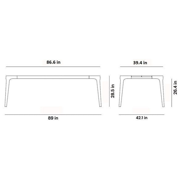 Paralel Rectangular Dining Table