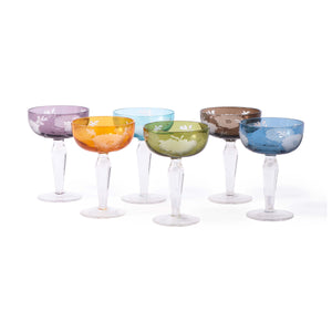 Peony Multicolor Coupe Glass (Set of 6)