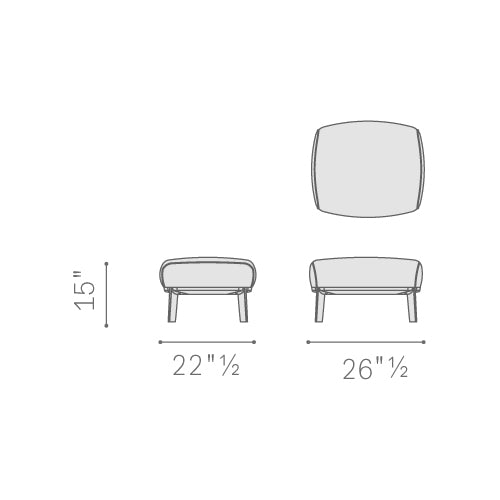 Archibald Armchair with Wood Legs