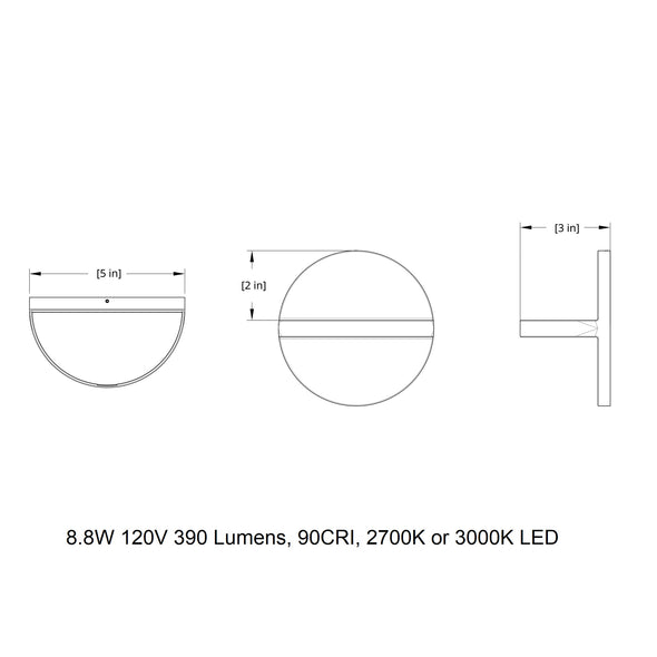 Ledge Round LED Wall Sconce