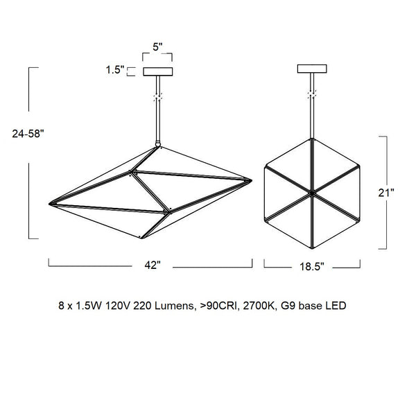 Maxhedron Horizontal LED Pendant Light
