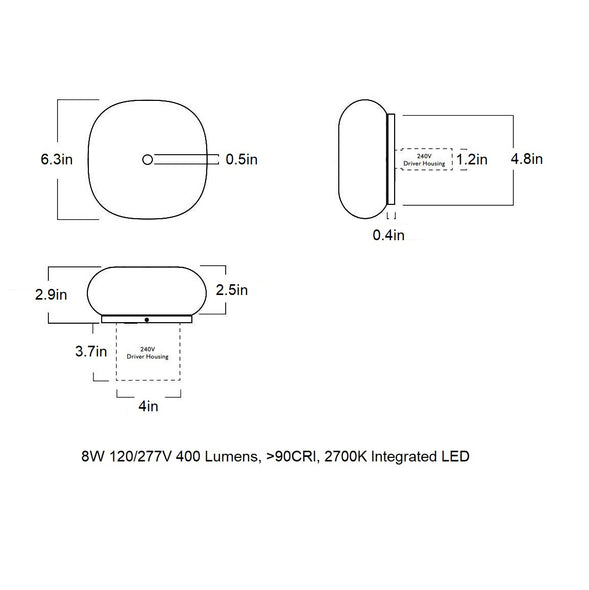 Pillow Square Outdoor LED Wall Sconce