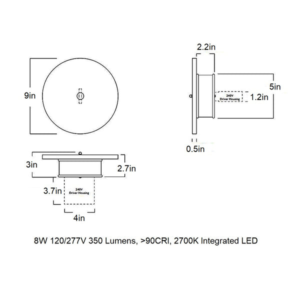 Pith Outdoor LED Wall Sconce