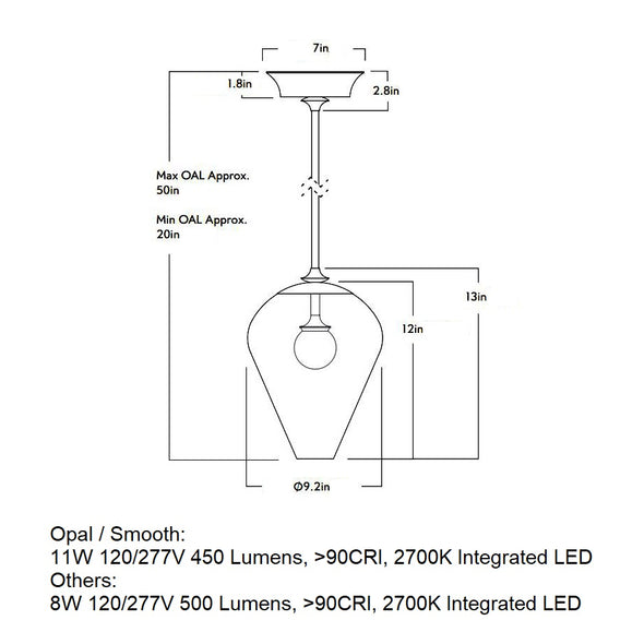 The Roll and Hill 01 LED Pendant Light