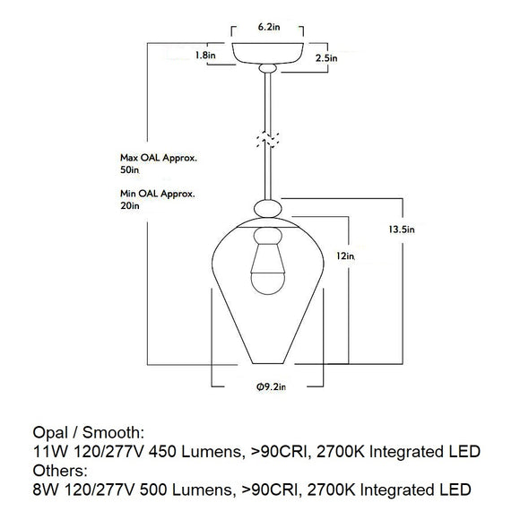 The Roll and Hill 03 LED Pendant Light