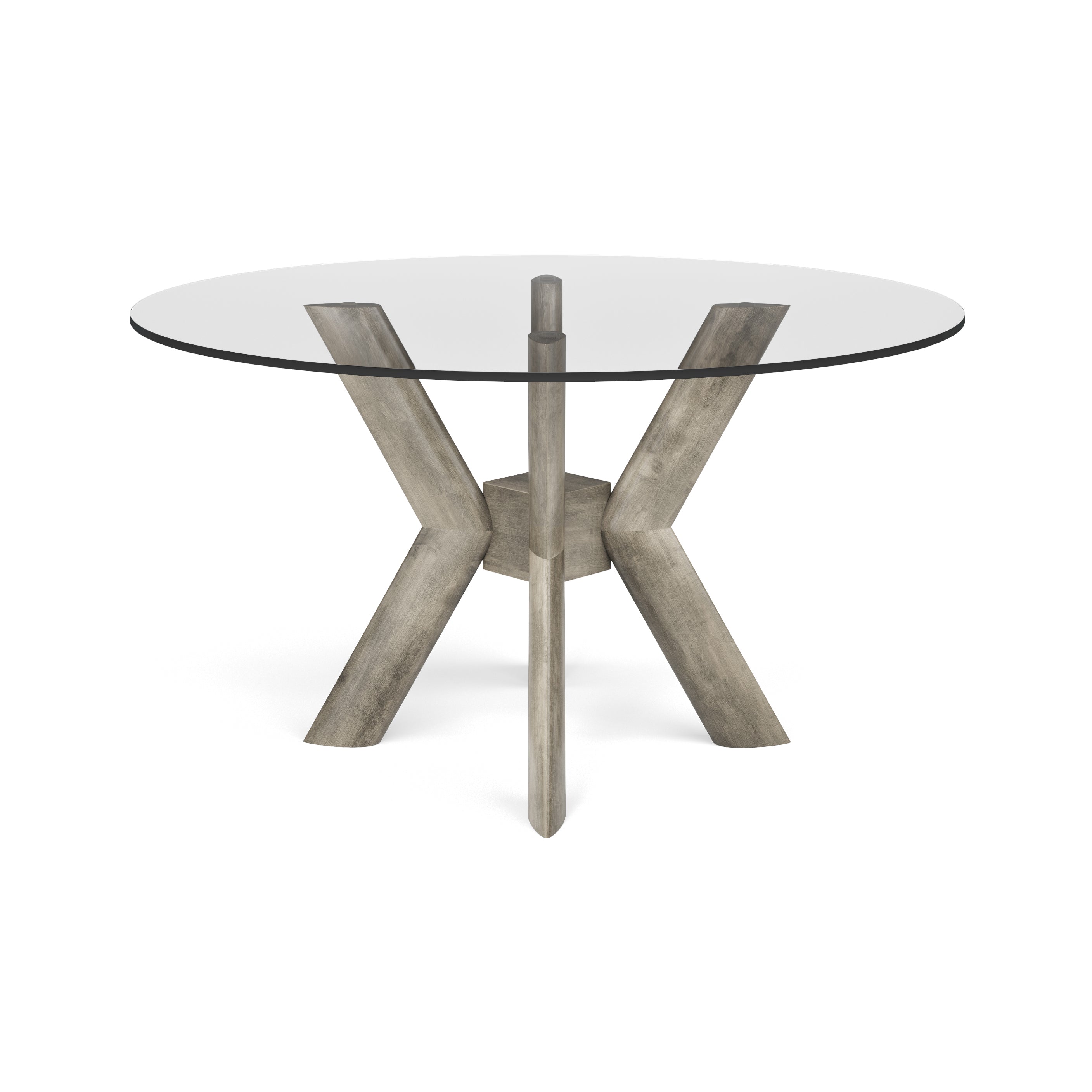 K-Base Round Dining Table Glass Top