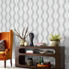 Coastal Haven Carina Leaf Ogee Wallpaper