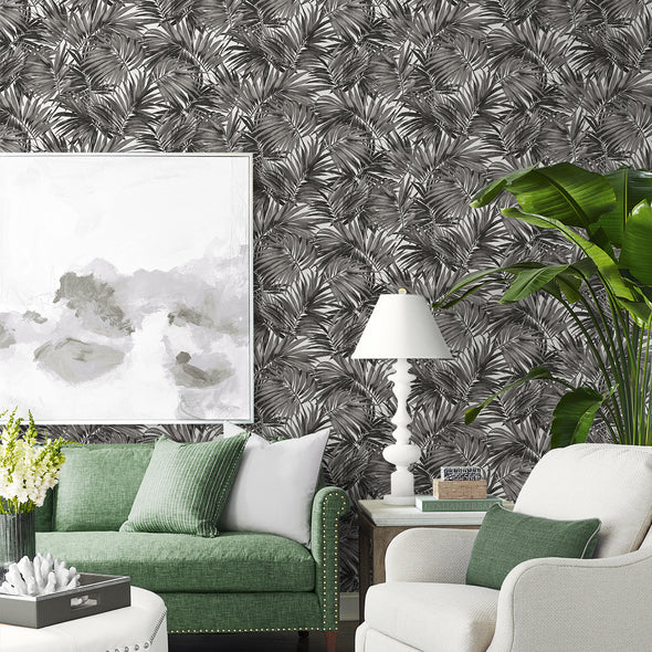 Coastal Haven Cordelia Tossed Palms Wallpaper