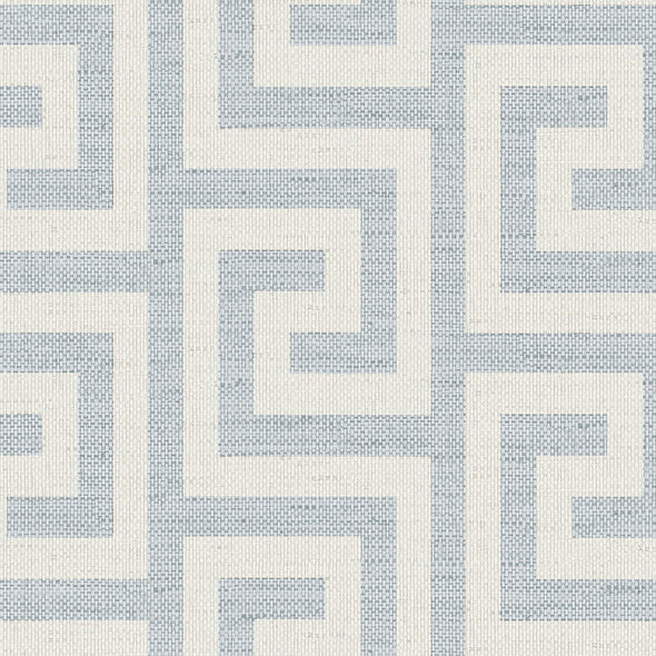 Coastal Haven Luna Retreat Greek Key Wallpaper Sample Swatch