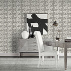 Coastal Haven Luna Retreat Greek Key Wallpaper