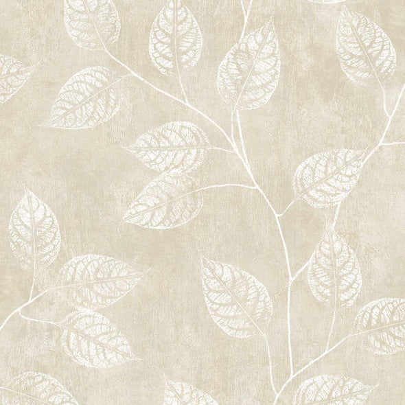 White Heron Branch Trail Silhouette Wallpaper Sample Swatch