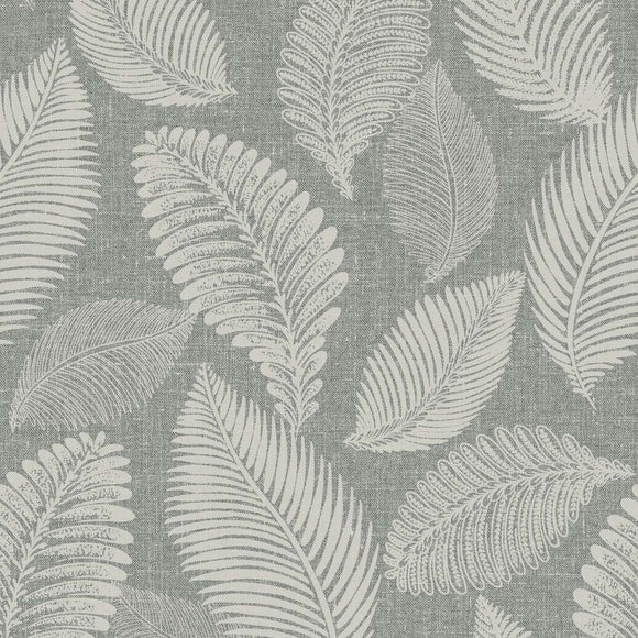 White Heron Tossed Leaves Wallpaper Sample Swatch