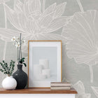 White Heron Water Lilies Wallpaper