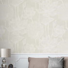 White Heron Water Lilies Wallpaper