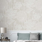 White Heron Water Lilies Wallpaper